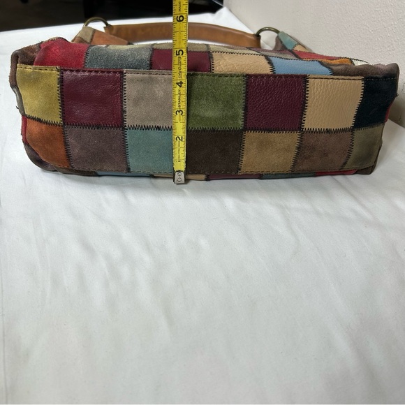 Lucky Brand Multicolored Patchwork Leather Hobo Tote Bag Boho - Picture 16 of 16